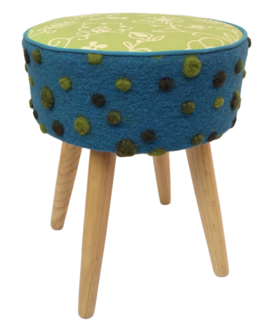 Hocker blau grün